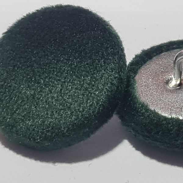 Pack of Dark Green Velvet Buttons, Shank back buttons or loop back buttons in various sizes, Upholstery Buttons, Sewing Buttons