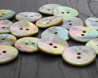 Boutons en nacre naturelle 11mm, 15mm, 18mm, 20mm, 23mm, 28mm ou 34mm - Choix de la taille de l’emballage