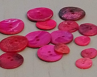 Pretty Dress Button 716 in Diameter Set of 50 Bright Pink Crape Mrytle Vintage Buttons