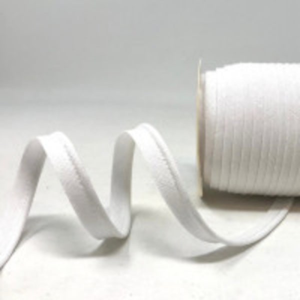 10mm Large White Linen/Cotton Mix Flanged Piping Trim, Tuyauterie