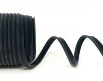 10mm Wide Charcoal Grey Velvet Piping Trim, Piping Cord