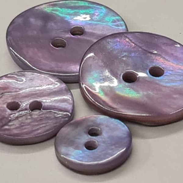 11mm, 20mm or 15mm Blue Mother of Pearl Buttons - Choice of Pack Size