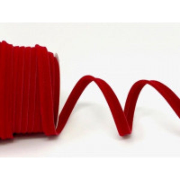 10mm Wide Red Velvet Piping Trim, Piping Cord