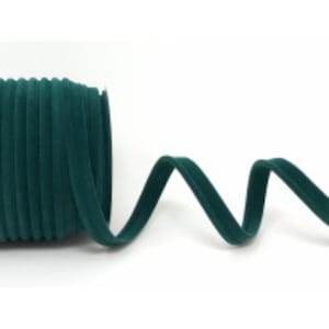 10mm Wide Forest Green Velvet Piping Trim, Piping Cord