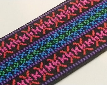 50mm (2") Red, Pink, Green & Blue Multi-Colour Patterned Elastic