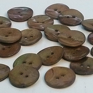 20mm, 15mm or 11mm Rust Brown Mother of Pearl Buttons - Choice of Pack Size