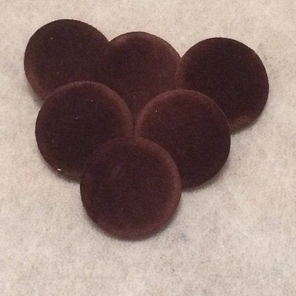 Brown Velvet Buttons - Various Sizes