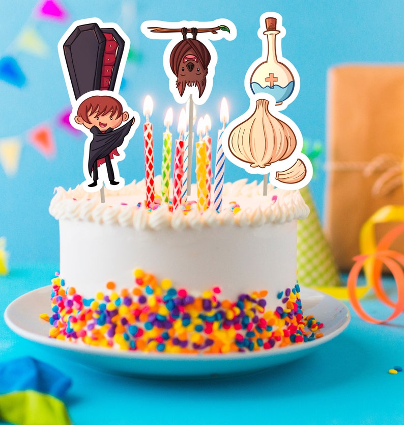 Cute Vampire Boys Printable Cake Topper Table Decor Etsy