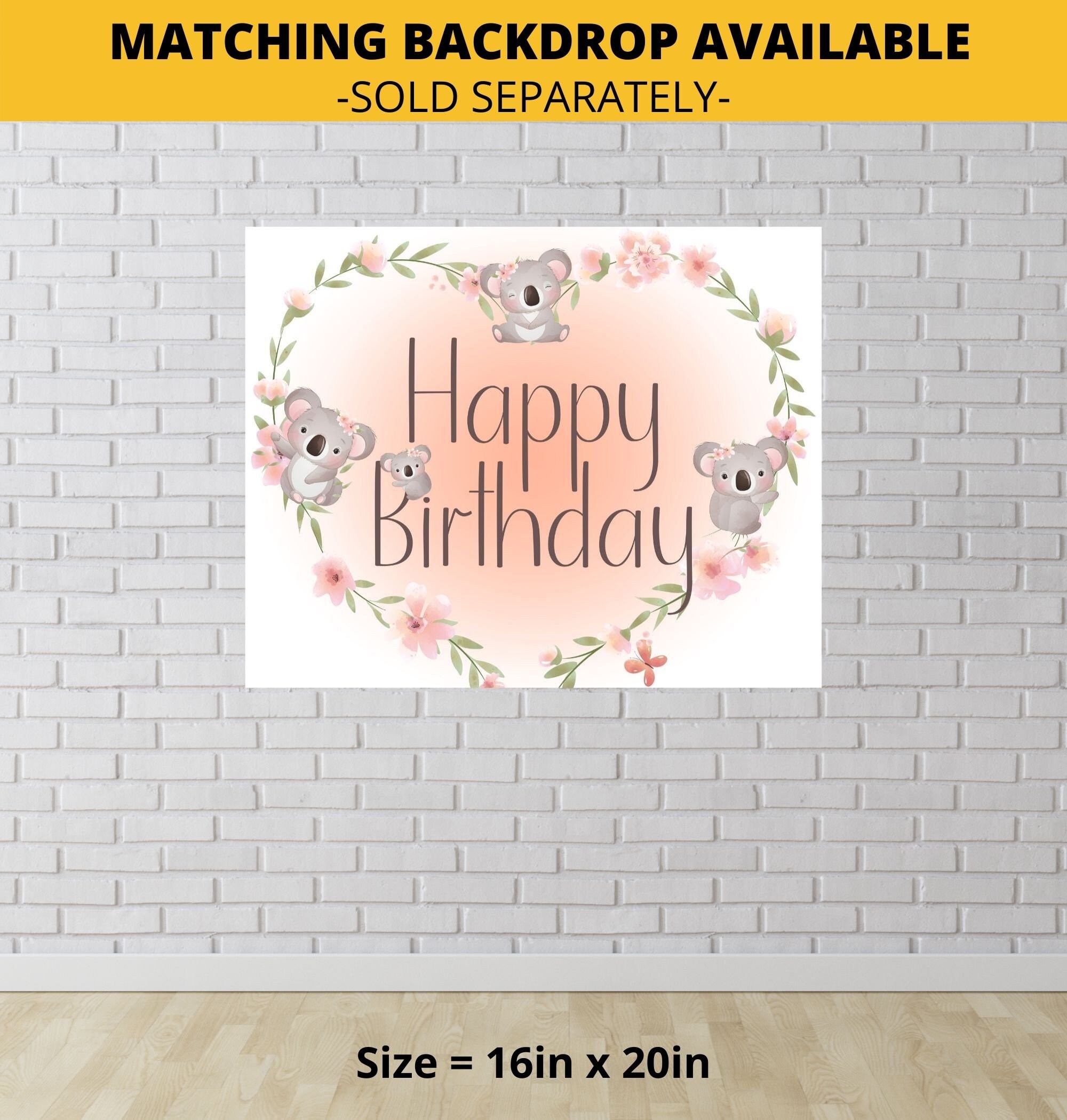 Koala Happy Birthday Banner Flags Printable Digital Instant Etsy