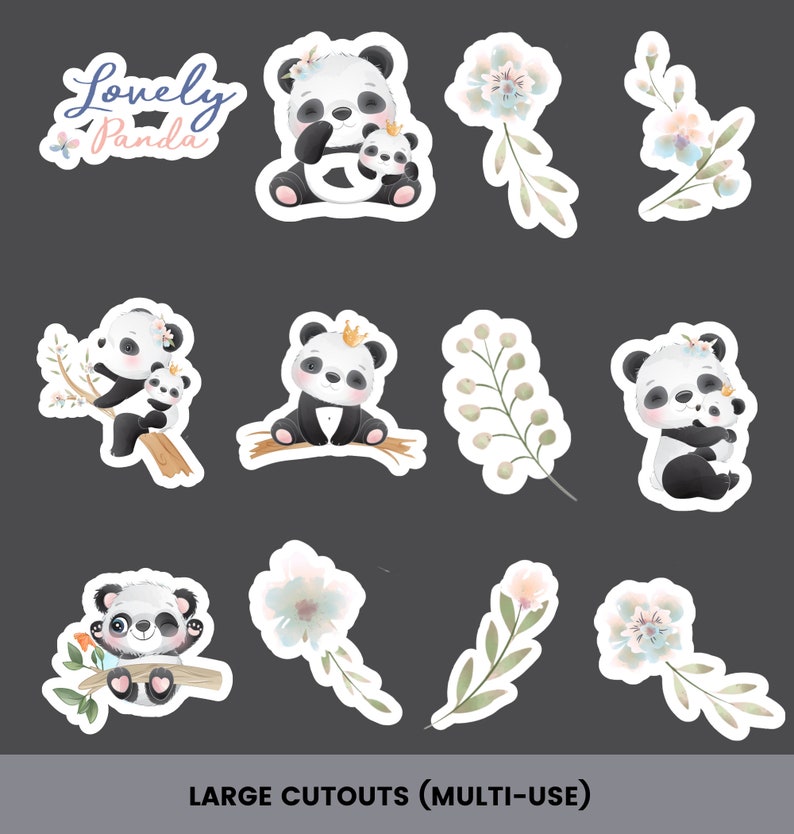 Panda Printable Cake Topper Decor Centerpiece or Digital Props - Etsy