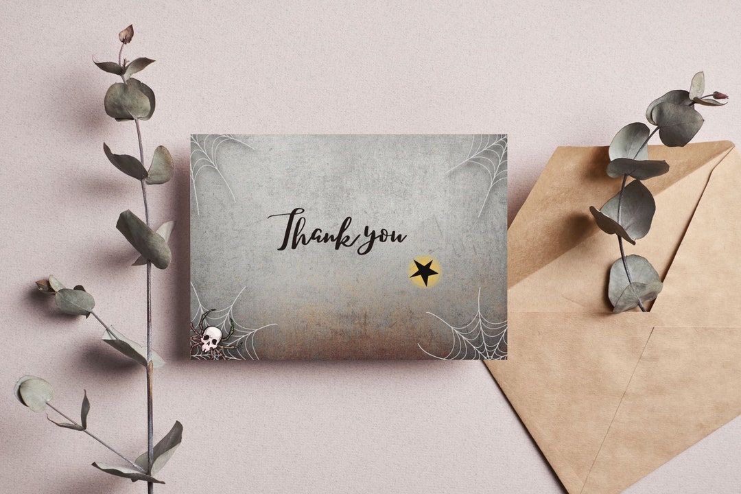 Halloween Thank You Cards Printable Digital Instant Download /blank ...