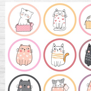 Cat Pet Puuurfect Cupcake Toppers Printable Digital Instant Download Cat Pet Puuurfect Birthday Party Supplies decorations image 3