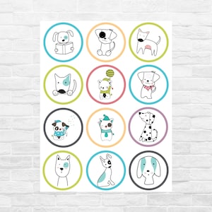 Dog Puppy Paws Cupcake Toppers Printable Digital Instant - Etsy Canada