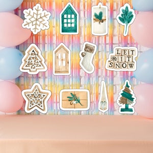 Christmas Scandinavian Christmas Party Printable Cake Topper Table Decor Centerpiece or Photo / Scandinavian Christmas Decorations Cutouts image 5