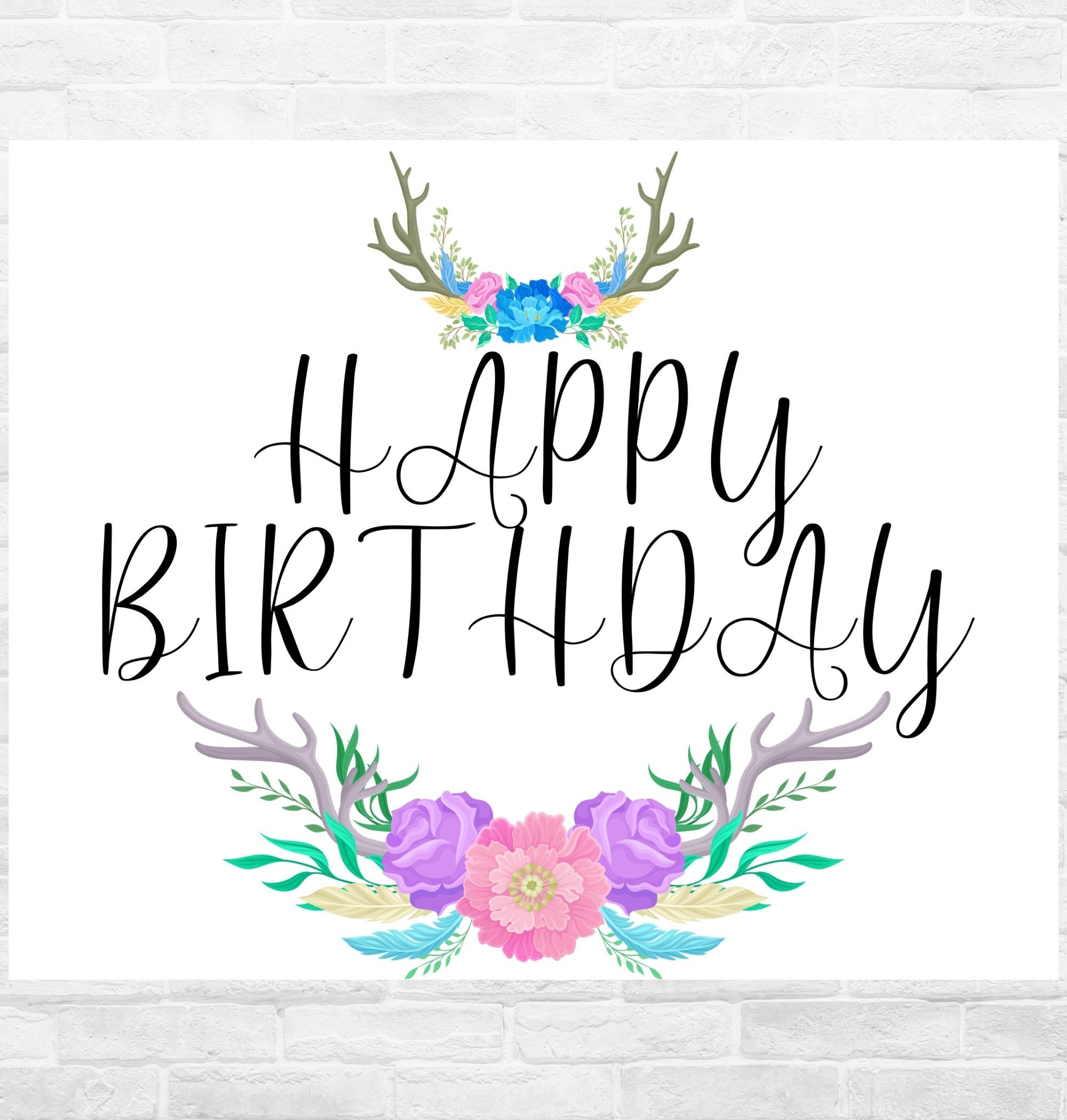 Boho Bohemian Birthday Party Printable Backdrop Digital Instant