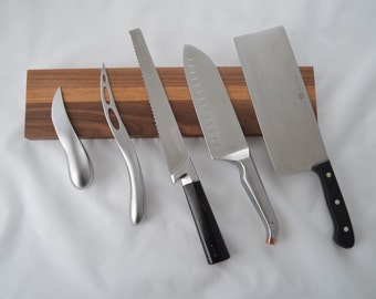 Magnetic knife rack | oak and walnut | wooden knife rack | knife block | knife storage | knife rack | fifth anniversary.