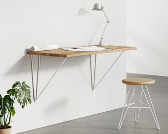 study table on wall Wall mounted desk - custom sizes available