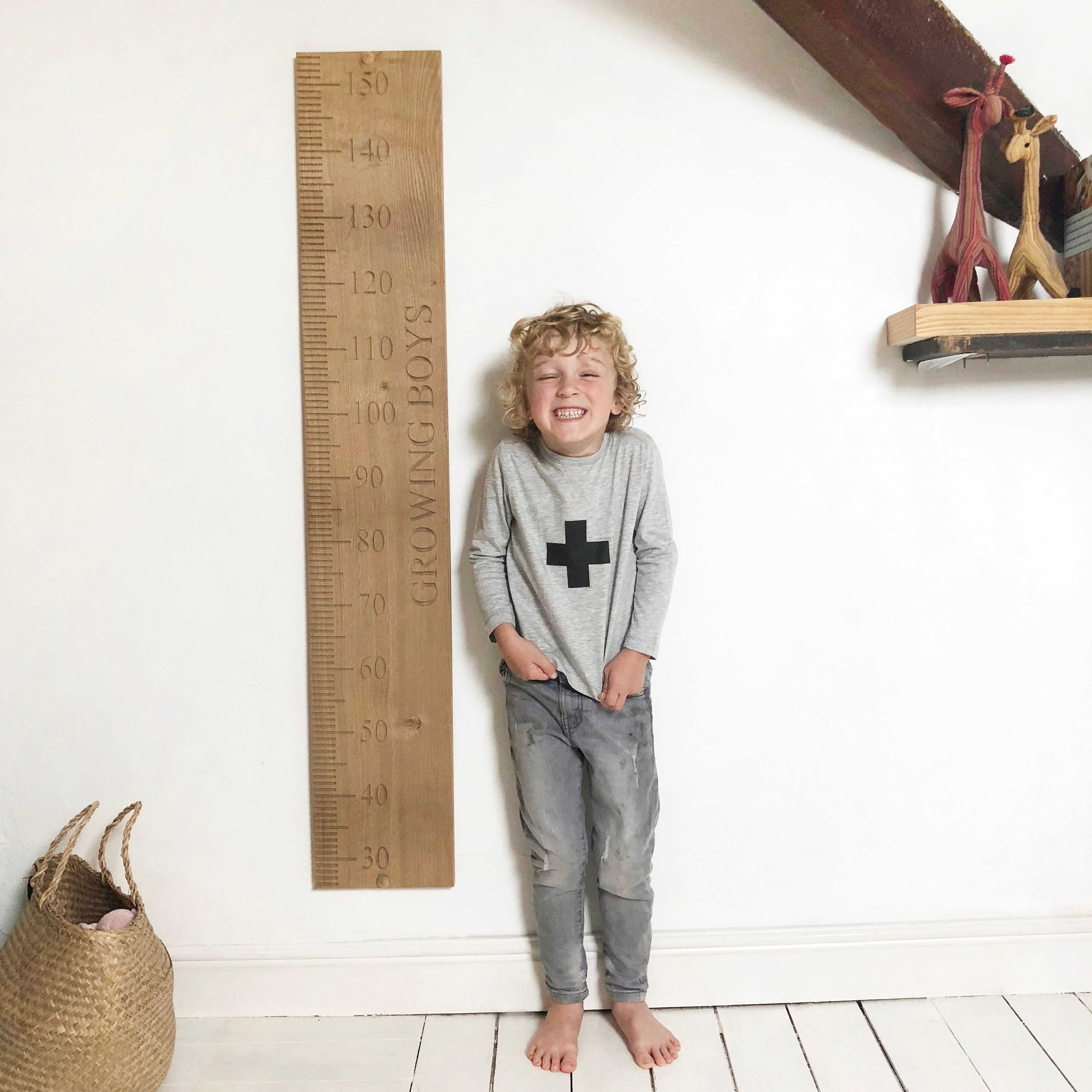 Solid oak growth chart personalised height chart Etsy