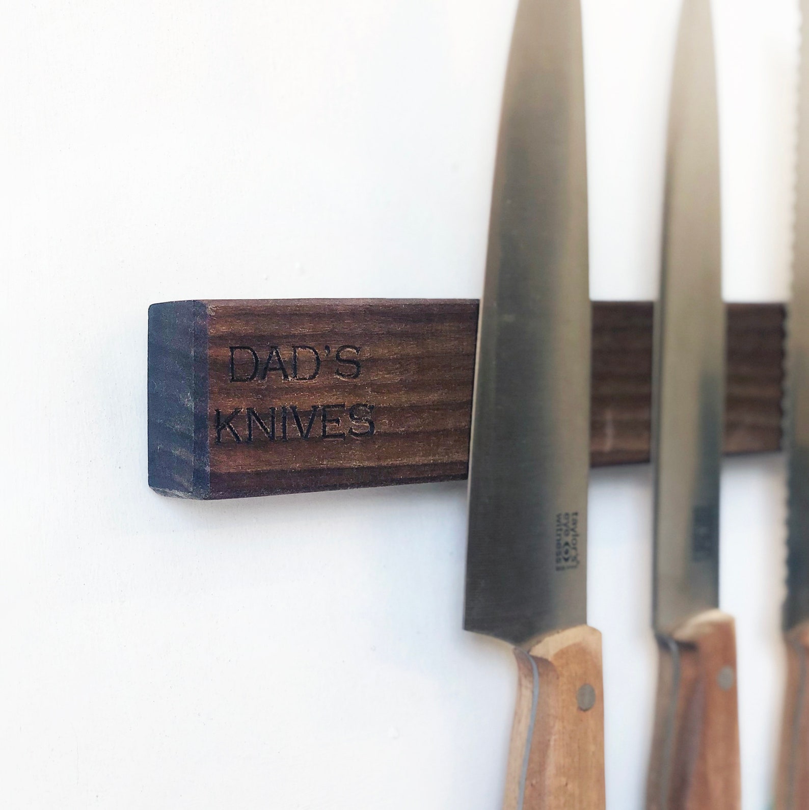 Walnut Knife Rack Wooden Knife Rack Engraved Knife Rack Etsy