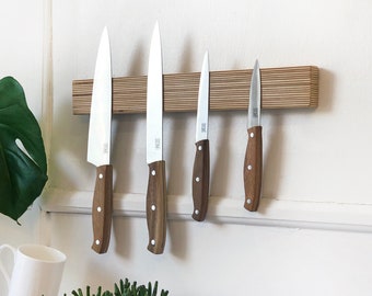 Birch plywood knife rack | end grain plywood | wooden knife rack | personalised knife rack | fifth anniversary | kitchen gifts