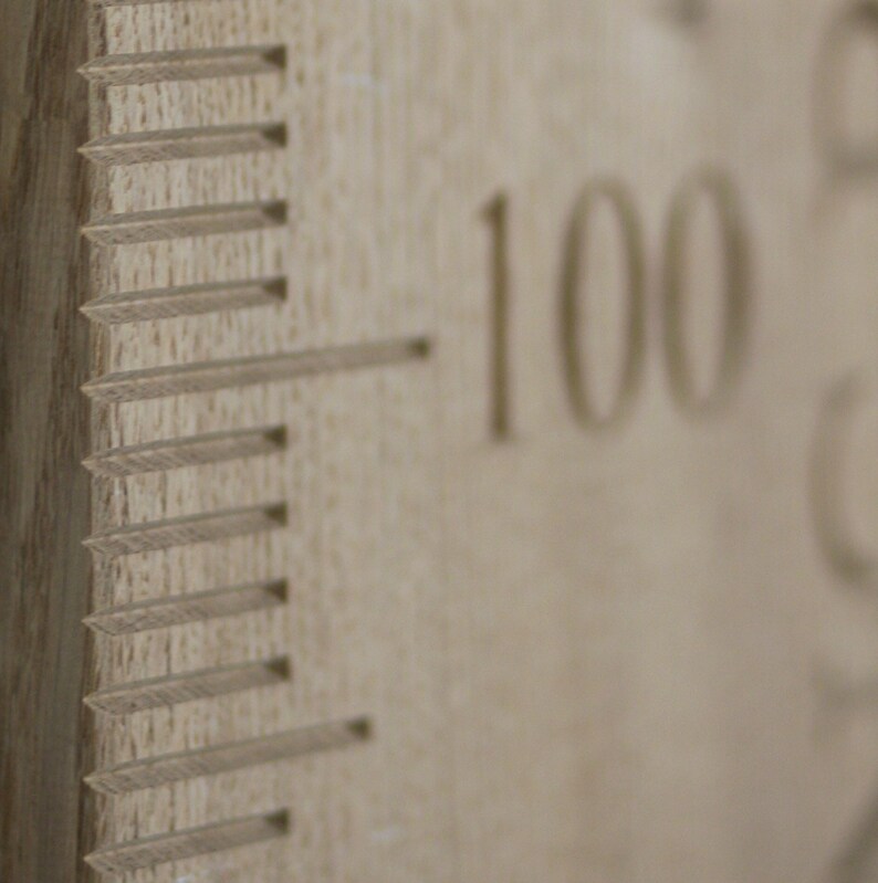 Solid oak growth chart personalised height chart Etsy