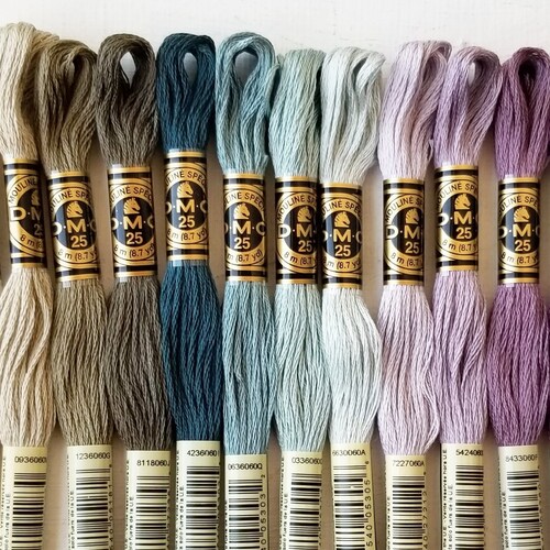 DMC Embroidery Floss Popular Colors Pack, DMC Embroidery Thread Floss Kit -36 Assorted Color Bundle With DMC Cotton White Floss, Black