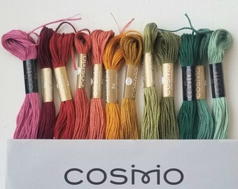 Lecien Cosmo floss bundle, Cross stitch floss, six-stranded hand embroidery thread, needlework supplies, multipack embroidery skeins