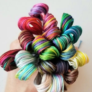 Rainbow Variegated Embroidery Floss – Muse of the Morning – Hand Dyed Embroidery  Floss & Fabric + PDF Embroidery Patterns