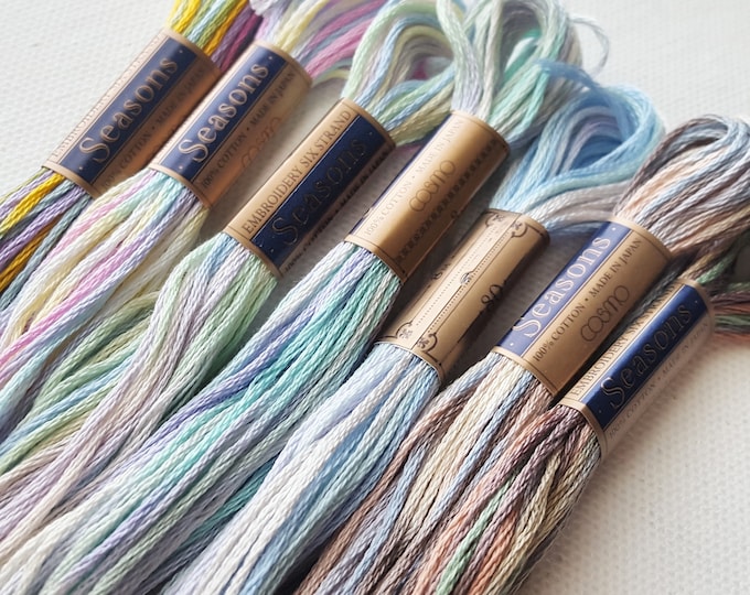 Lecien Cosmo Floss Bundle, Cross Stitch Floss, Sixstranded Hand