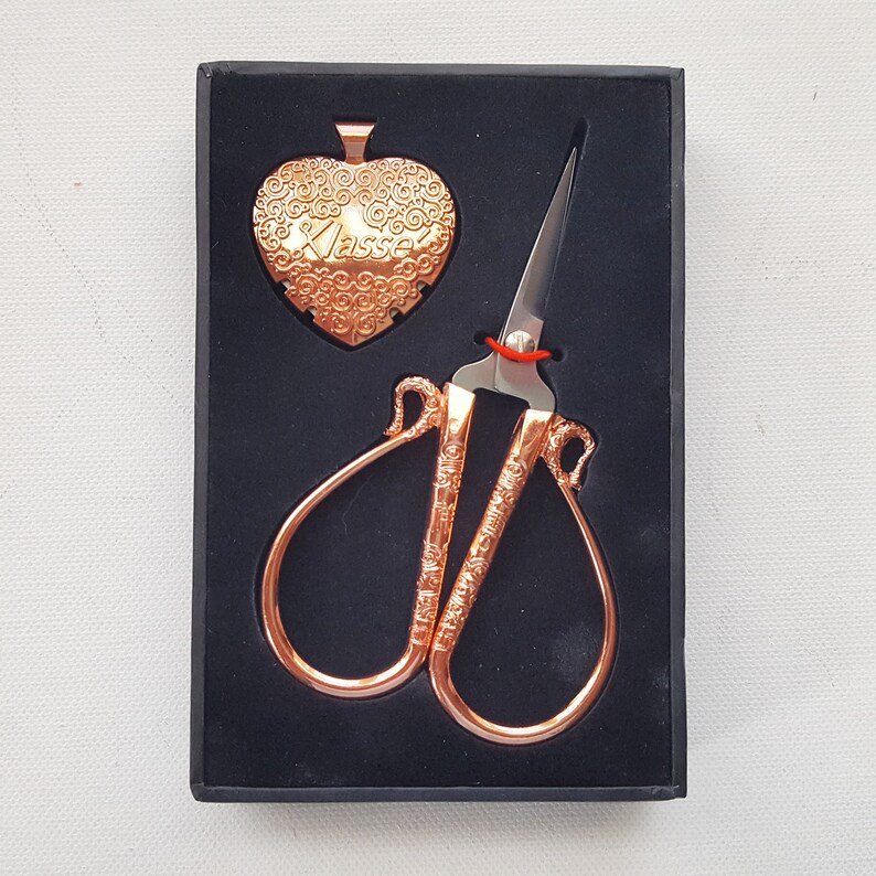 Rose Gold Embroidery Scissors gift set with travel pendant Etsy