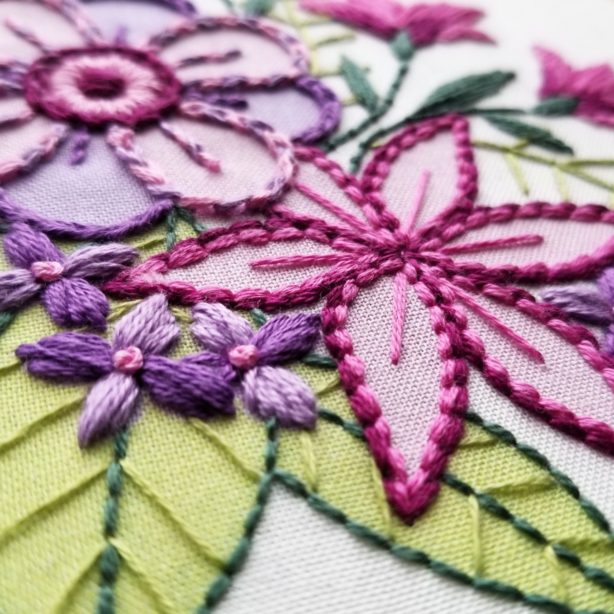 DIY Floral Hand Embroidery Pattern bloom, Beginner Embroidery