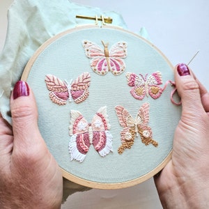 Butterfly Hand Embroidery Pattern PDF With Online Video Tutorial, DIY ...