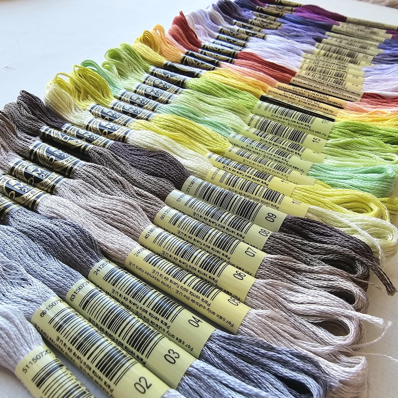 New DMC Colors Hand Embroidery Floss Bundle, DMC 1 - 35 Six-stranded ...