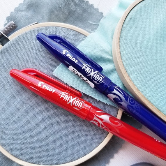 Blue Frixion Fabric Pen for Embroidery Pattern Transfer, Heat Erasable  Transfer Method, Hand Embroidery Supplies 