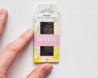 Hand Embroidery Needles variety pack from Bohin France, Needlepoint Crewel Needles for needlework