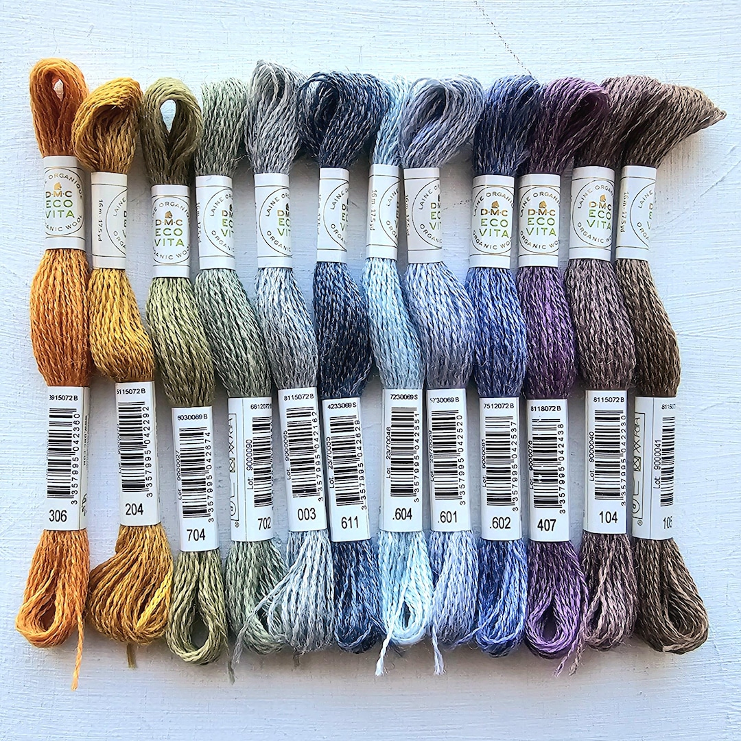 Organic Wool Threads Bundle, DMC Eco Vita Naturally Dyed Wool, Soft ...