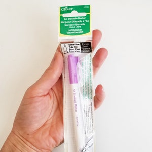 Fine Tip Erasable fabric pen, Air and Water Soluble Ink marker, Embroidery Pattern Transfer, Dritz Disappearing Ink Marking Pen Fine Point image 6