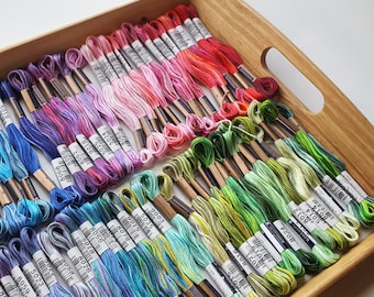 Lecien 8000 series variegated floss, Single skein of specialty "seasons" hand embroidery floss, six-stranded cross stitch thread