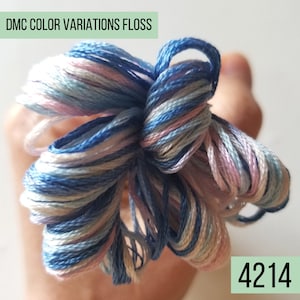 DMC color variations cotton embroidery floss: 4210 through 4237. Single skein of cross stitch floss. Variegated six stranded thread. bild 5