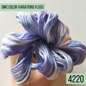 DMC color variations cotton embroidery floss: 4210 through 4237. Single skein of cross stitch floss. Variegated six stranded thread. bild 7