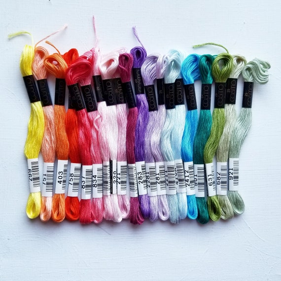 16 Pack Black Stranded Cross Stitch Cotton Embroidery Thread Floss Skeins  Sewing 