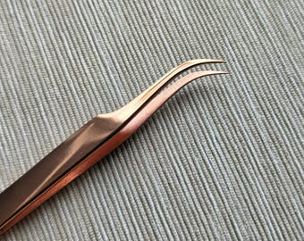 Copper Curved-tip Tweezers for embroidery