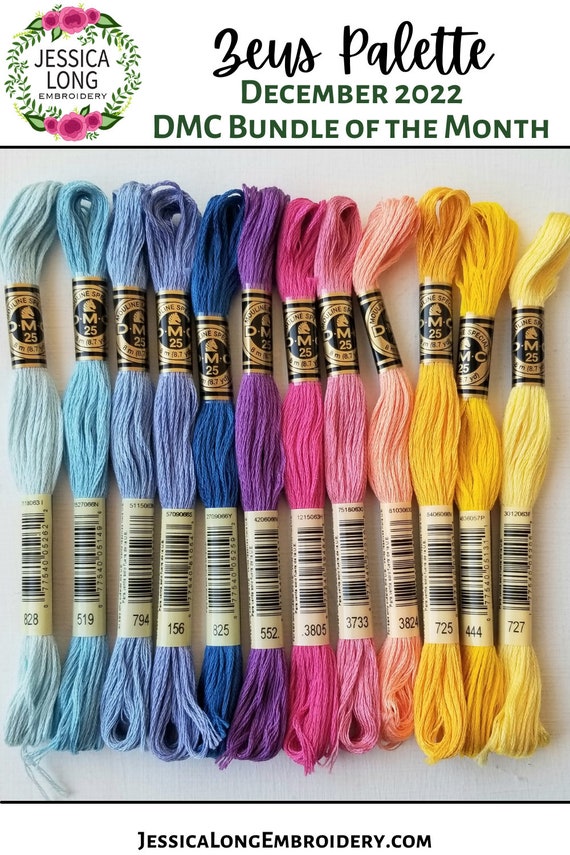 Bright Sunset Colors Hand Embroidery Floss, DMC 6-stranded Cotton Embroidery  Thread, Cross Stitch Beginner Supply Set 