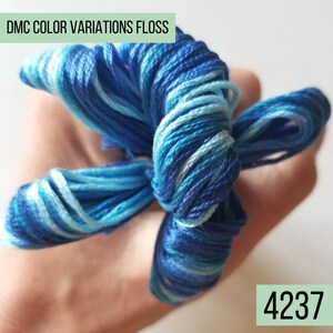 DMC color variations cotton embroidery floss: 4210 through 4237. Single skein of cross stitch floss. Variegated six stranded thread. bild 10