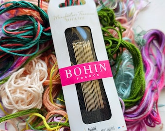Straw Milliners Hand Embroidery Needles variety pack from Bohin France, Needlepoint Needles for hand needlework and hand sewing