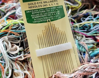 Straw Milliners Hand Embroidery Needles variety pack from Clover, Needlepoint Needles for hand needlework and hand sewing