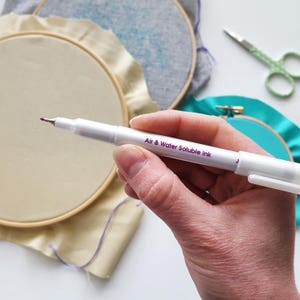 Fine Tip Erasable fabric pen, Air and Water Soluble Ink marker, Embroidery Pattern Transfer, Dritz Disappearing Ink Marking Pen Fine Point image 2