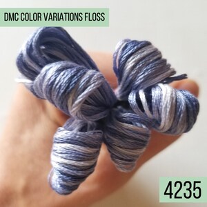 DMC color variations cotton embroidery floss: 4210 through 4237. Single skein of cross stitch floss. Variegated six stranded thread. bild 9