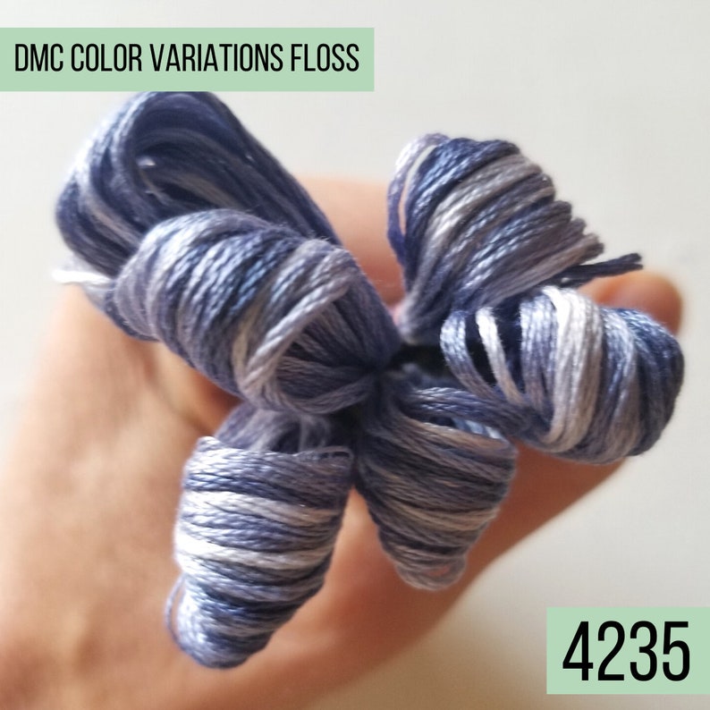 DMC color variations cotton embroidery floss: 4210 through 4237. Single skein of cross stitch floss. Variegated six stranded thread. bild 9