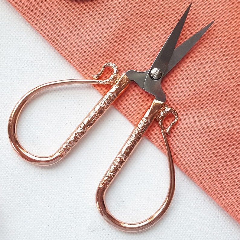 Rose Gold Embroidery Scissors gift set with travel pendant Etsy